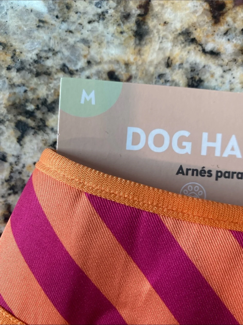 Heart to Tail Striped Orange & Magenta Dog Harness